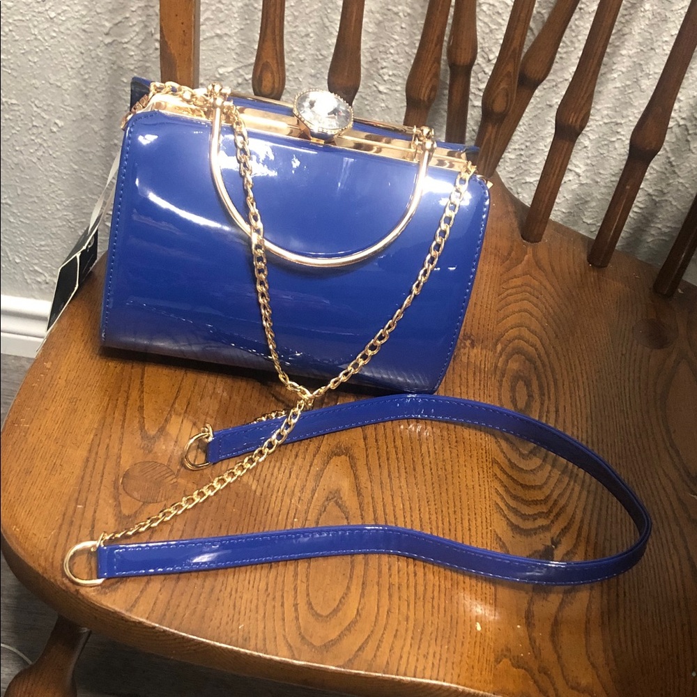 Terre Glossy Blue Mini Bag - Picture 6 of 12
